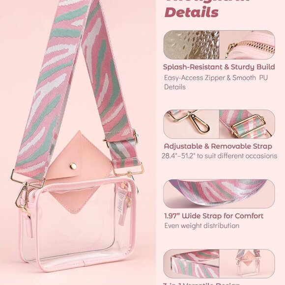 Clear Bag For Stadium Events, 3 In 1 Stadium Approved Clear Purse, Concert Outfi - Picture 3 of 6